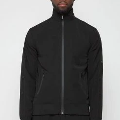Man Tracksuit Tops Matte Popper Track Jacket - Black TRACKSUITS