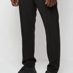 Man Tracksuit Bottoms TRACKSUITS Matte Popper Track Pants - Black