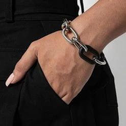 Woman Jewellery Matte & Silver Bracelet - Black