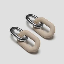 Woman Jewellery Matte & Silver Earrings - Beige