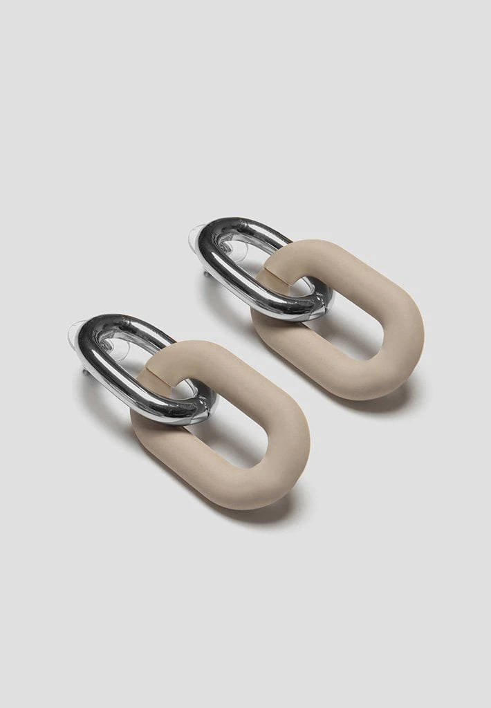 Woman Jewellery Matte & Silver Earrings - Beige