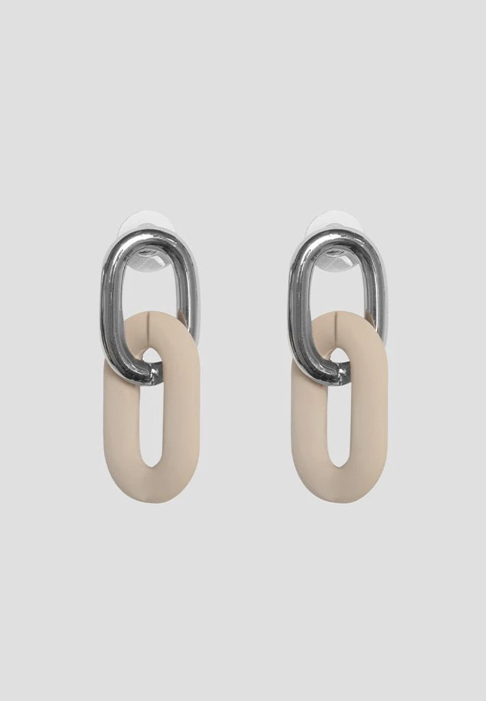 Woman Jewellery Matte & Silver Earrings - Beige