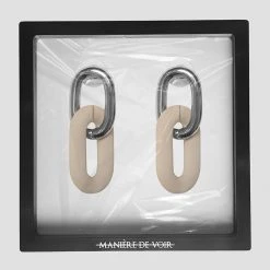 Woman Jewellery Matte & Silver Earrings - Beige