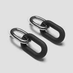 Woman Jewellery Matte & Silver Earrings - Black