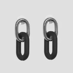 Woman Jewellery Matte & Silver Earrings - Black