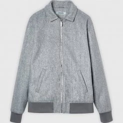 Man Jackets Melange Harrington Jacket - Grey CO-ORDS