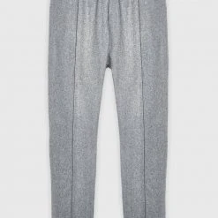 Man Casual Trousers Melange Pintuck Trousers - Grey