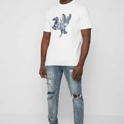 Man T-Shirts Glass Winged Stallion T-Shirt - White