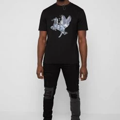 Man T-Shirts T-SHIRTS & TOPS Glass Winged Stallion T-Shirt - Black