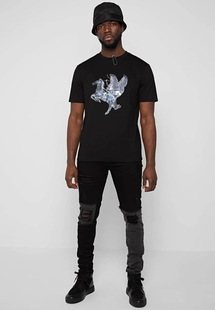 Man T-Shirts T-SHIRTS & TOPS Glass Winged Stallion T-Shirt - Black