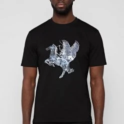 Man T-Shirts T-SHIRTS & TOPS Glass Winged Stallion T-Shirt - Black