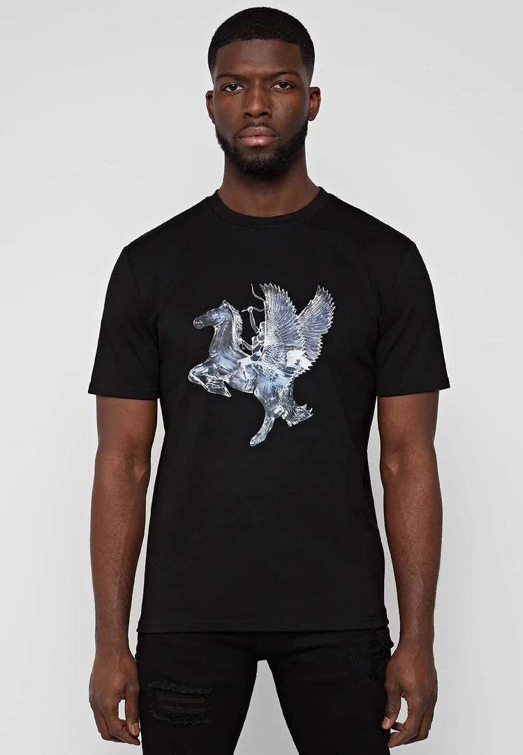 Man T-Shirts T-SHIRTS & TOPS Glass Winged Stallion T-Shirt - Black