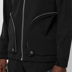 Man Jackets Hooded Zip Through Jacket - Black
