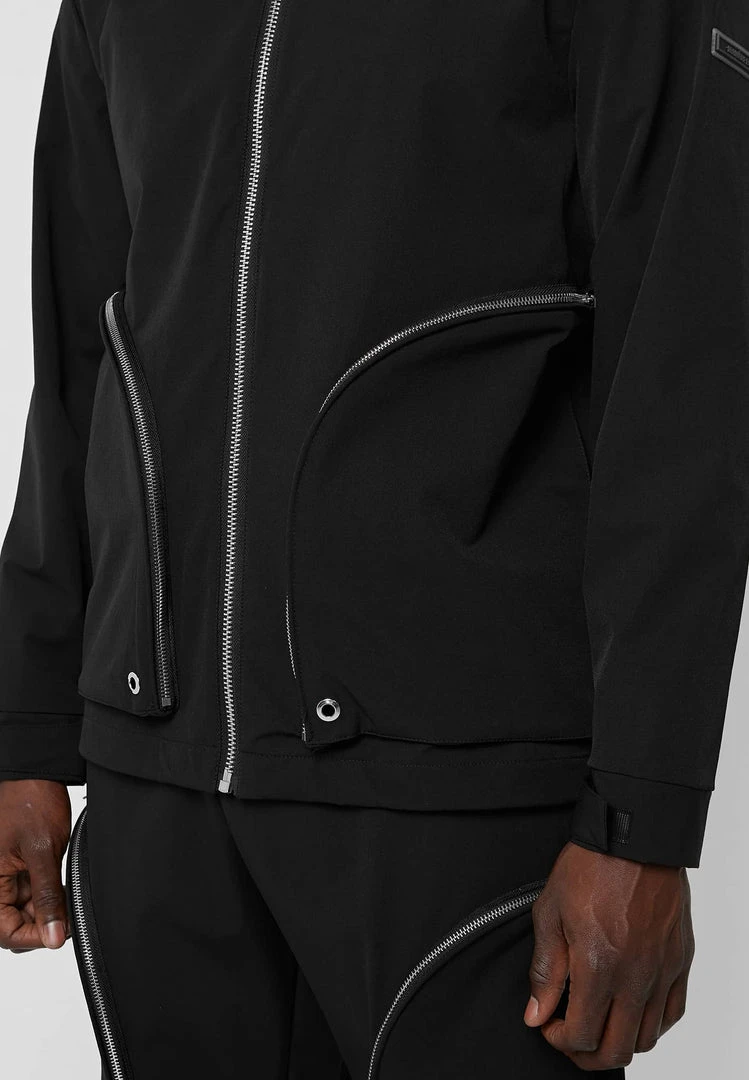 Man Jackets Hooded Zip Through Jacket - Black