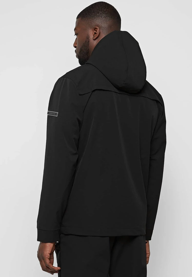 Man Jackets Hooded Zip Through Jacket - Black