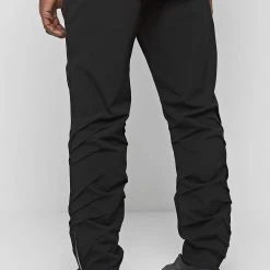 Man Casual Trousers Ruched Cargo Pants - Black