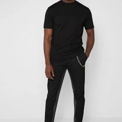Man T-Shirts Mercerised Cotton T-Shirt - Black