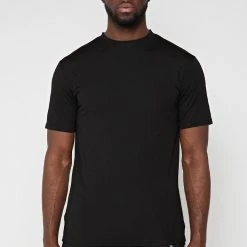 Man T-Shirts Mercerised Cotton T-Shirt - Black