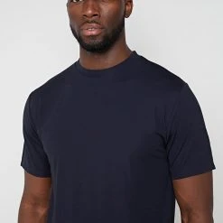 Man T-Shirts T-SHIRTS & TOPS Mercerised Cotton T-Shirt - Navy