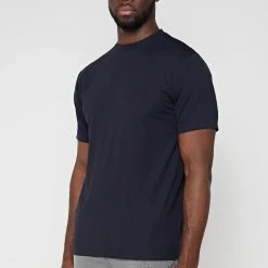 Man T-Shirts T-SHIRTS & TOPS Mercerised Cotton T-Shirt - Navy