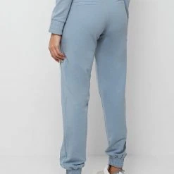 Woman Tracksuits Mesh Waist Banded Joggers - Steel Blue