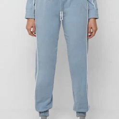 Woman Tracksuits Mesh Waist Banded Joggers - Steel Blue