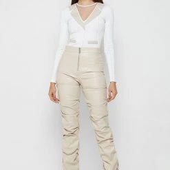 Woman Tops Mesh Blazer Bodysuit - White