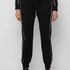 Woman Tracksuits Mesh Waist Banded Joggers - Black
