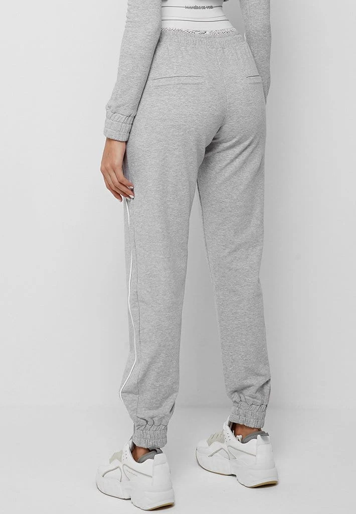 Woman Tracksuits Mesh Waist Banded Joggers - Grey
