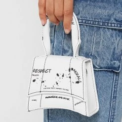 Woman Accessories Miniature Graffiti Bag - White