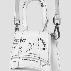 Woman Accessories Miniature Graffiti Bag - White