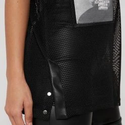 Woman Tops Monroe Mesh Oversized T Shirt - Black