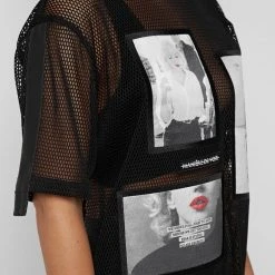 Woman Tops Monroe Mesh Oversized T Shirt - Black