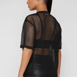 Woman Tops Monroe Mesh Oversized T Shirt - Black