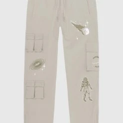 Man Casual Trousers Astronaut Multi-Pocket Cargo Pants - Taupe
