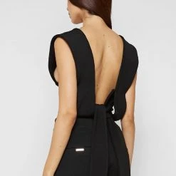 Woman Tops Multi-way Ribbed Crop Top - Black