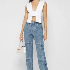 Woman Tops TOPS & T SHIRTS Multi-way Ribbed Crop Top - Off White