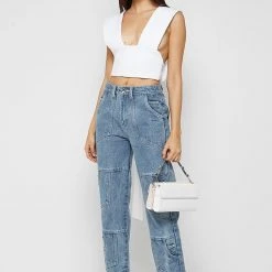 Woman Tops TOPS & T SHIRTS Multi-way Ribbed Crop Top - Off White