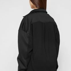 Woman Tracksuits Neoprene Cargo Shacket - Black JACKETS