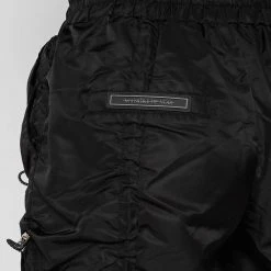 Woman Trousers Nylon Bungee Ruched Cargo Pants - Black CARGO PANTS & JOGGERS