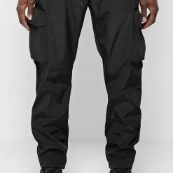 Man Casual Trousers Nylon Cargo Pants - Black