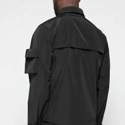 Man Jackets Nylon Harrington Jacket - Black