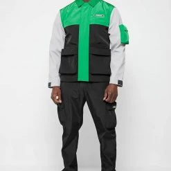 Man Jackets Nylon Harrington Jacket - Green