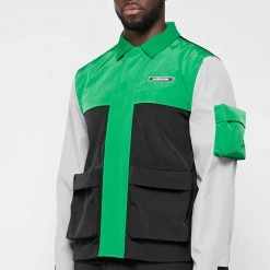 Man Jackets Nylon Harrington Jacket - Green