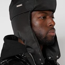 Man Accessories Nylon Trapper Hat - Black