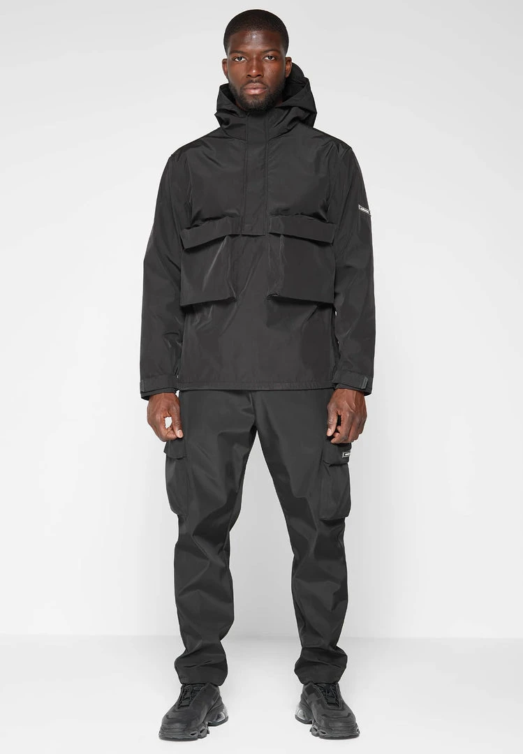 Man Jackets Nylon Cargo Anorak - Black