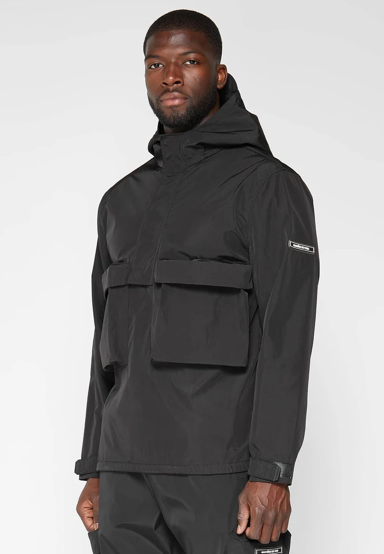 Man Jackets Nylon Cargo Anorak - Black