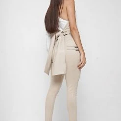 Woman Tops TOPS & T SHIRTS One Sleeve Vegan Leather Wrap Top - White