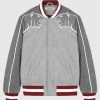 Man Jackets Panther Varsity Jacket - Grey