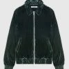 Man Jackets Pleated Velour Trucker Jacket - Forest Green
